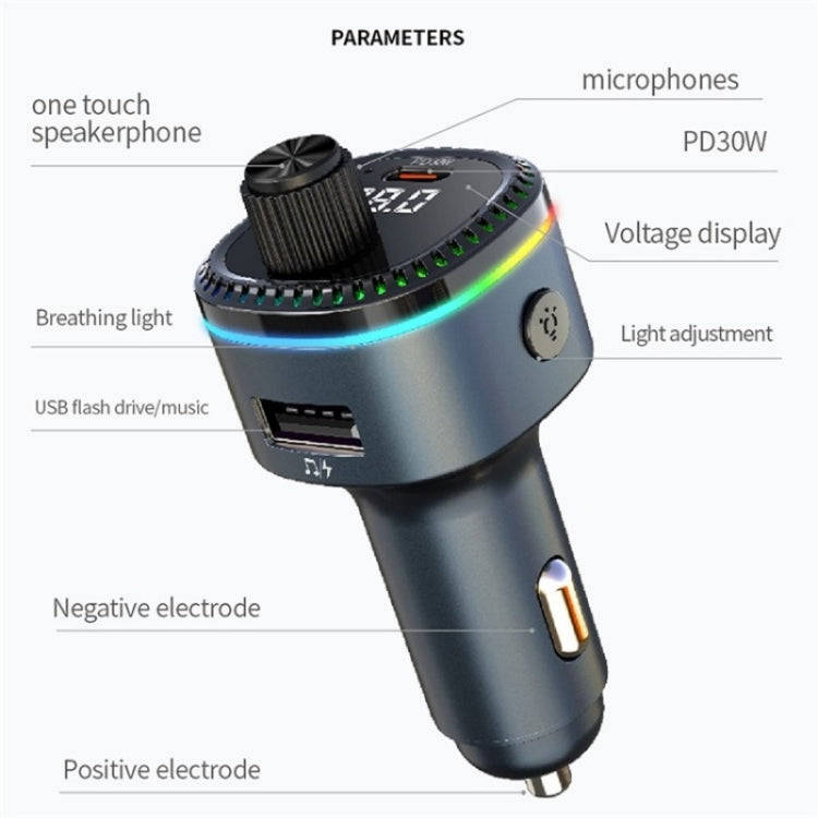 C58 Car MP3 Music Player Type-C + USB Car Charger Bluetooth Adapter FM Transmitter