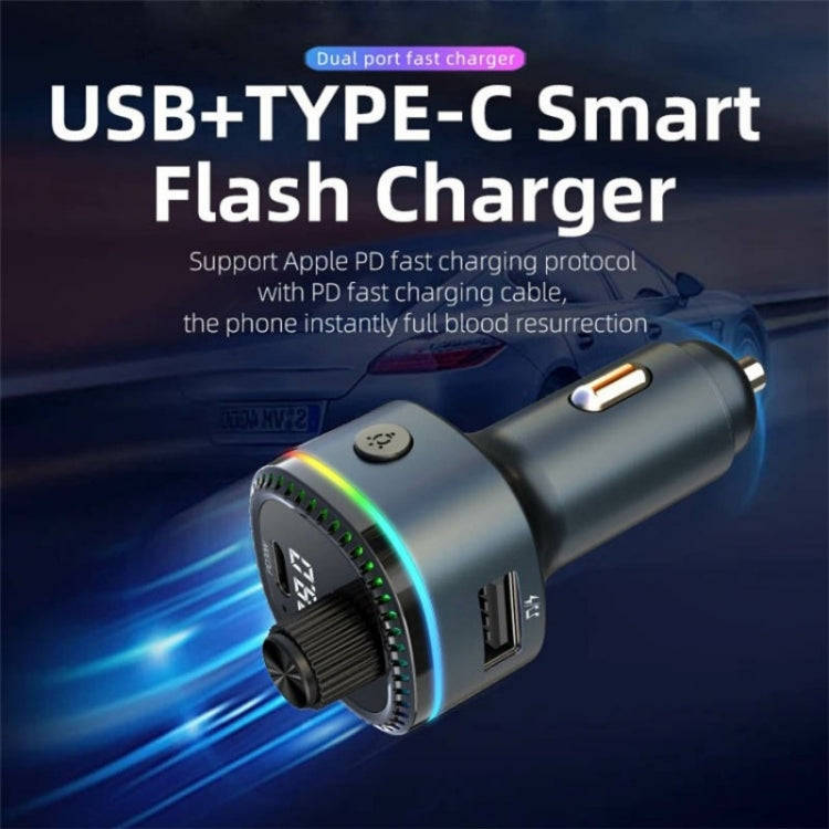 C58 Car MP3 Music Player Type-C + USB Car Charger Bluetooth Adapter FM Transmitter