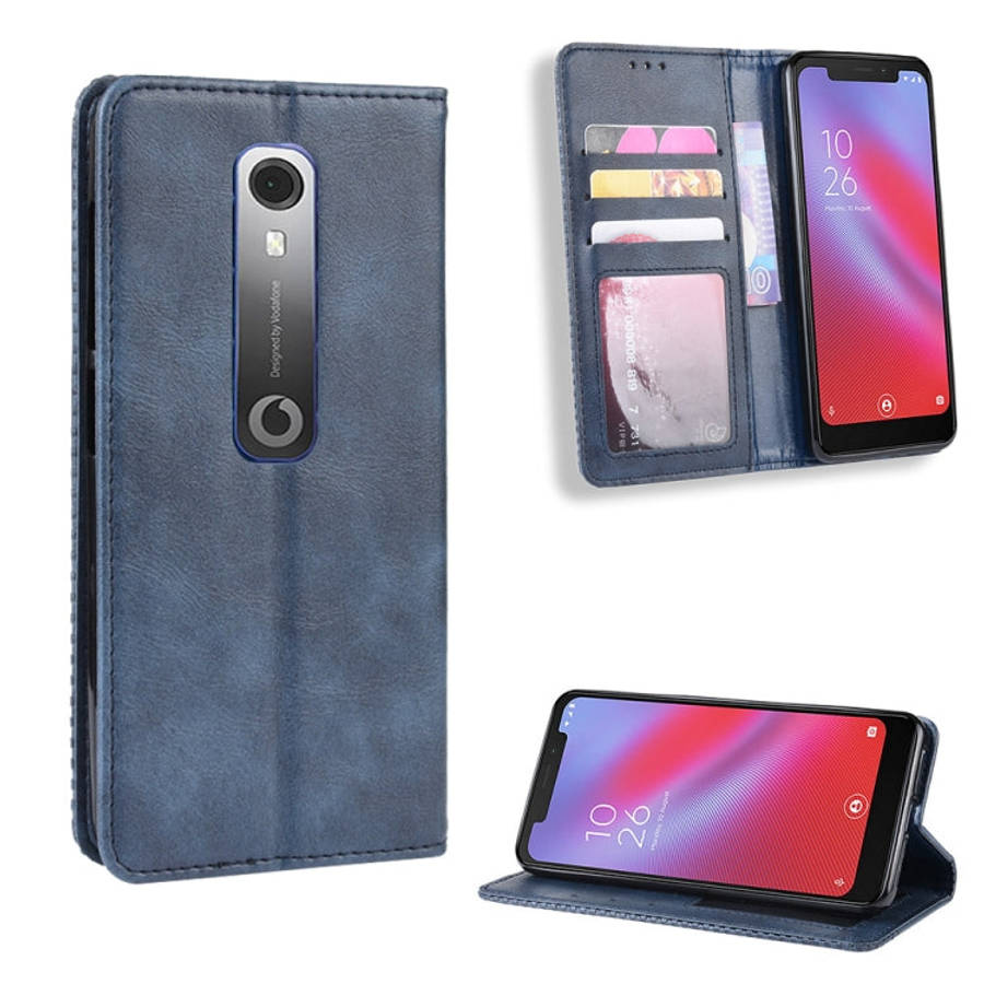 Magnetic Buckle Retro Crazy Horse Texture Horizontal Flip Leather Case for Vodafone Smart N10 (VF...