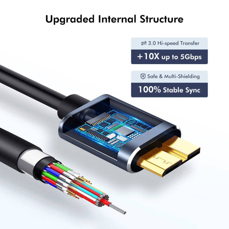 ENKAY USB 3.0 A to USB 3.0 Micro B 5Gbps Data Camera Hard Drive Cable, Length:1.5m