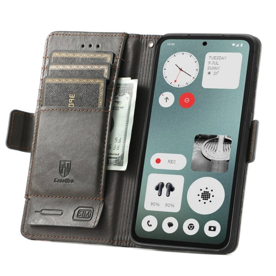 For Nothing CMF Phone 1 CaseNeo Splicing Dual Magnetic Buckle Leather Phone Case(Gray)