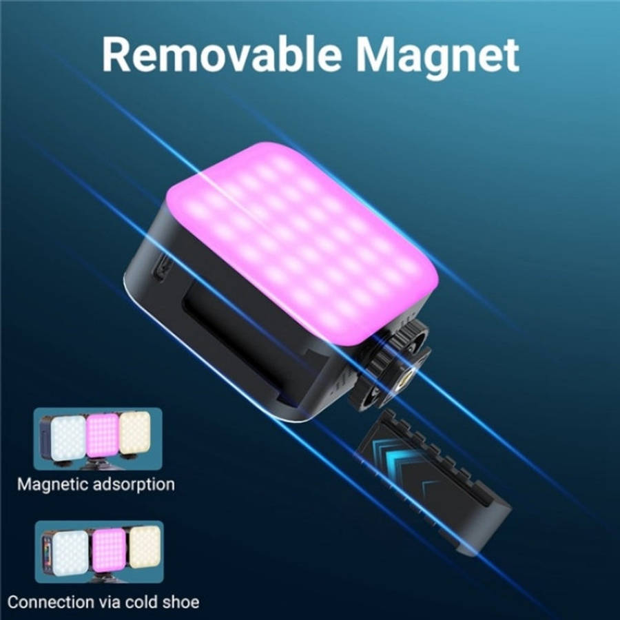 D02 Magnetic Adsorption Pocket RGB Video Lamp Mini LED Fill Light for Live Broadcast