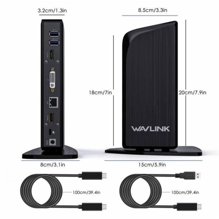 WAVLINK UG39PD1 13 in 1 Type-C Triple Monitors 4K HD Docking Station, Plug:EU Plug