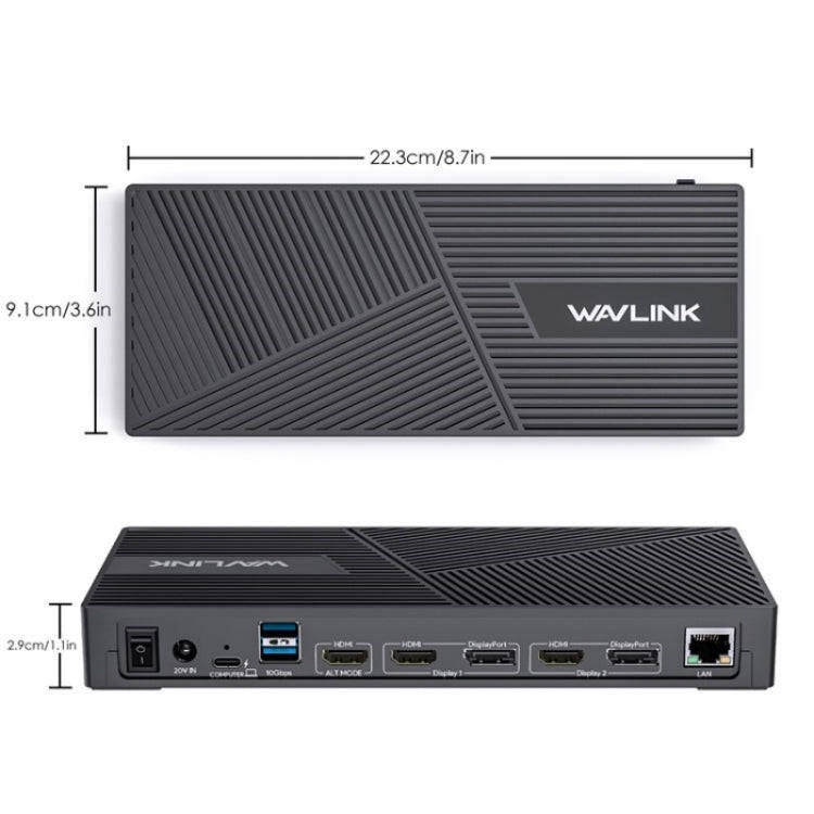 WAVLINK UG69PD25 Pro 100W PD Charging Triple 4K Display Laptop Docking Station, Plug:UK Plug