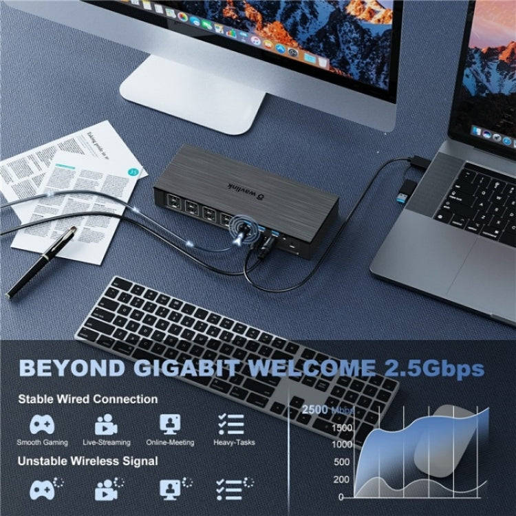 WAVLINK UG69PD8 Pro 18-in-1 DP / HD 5K Quadruple Display USB C Universal Docking Station, Plug:US...