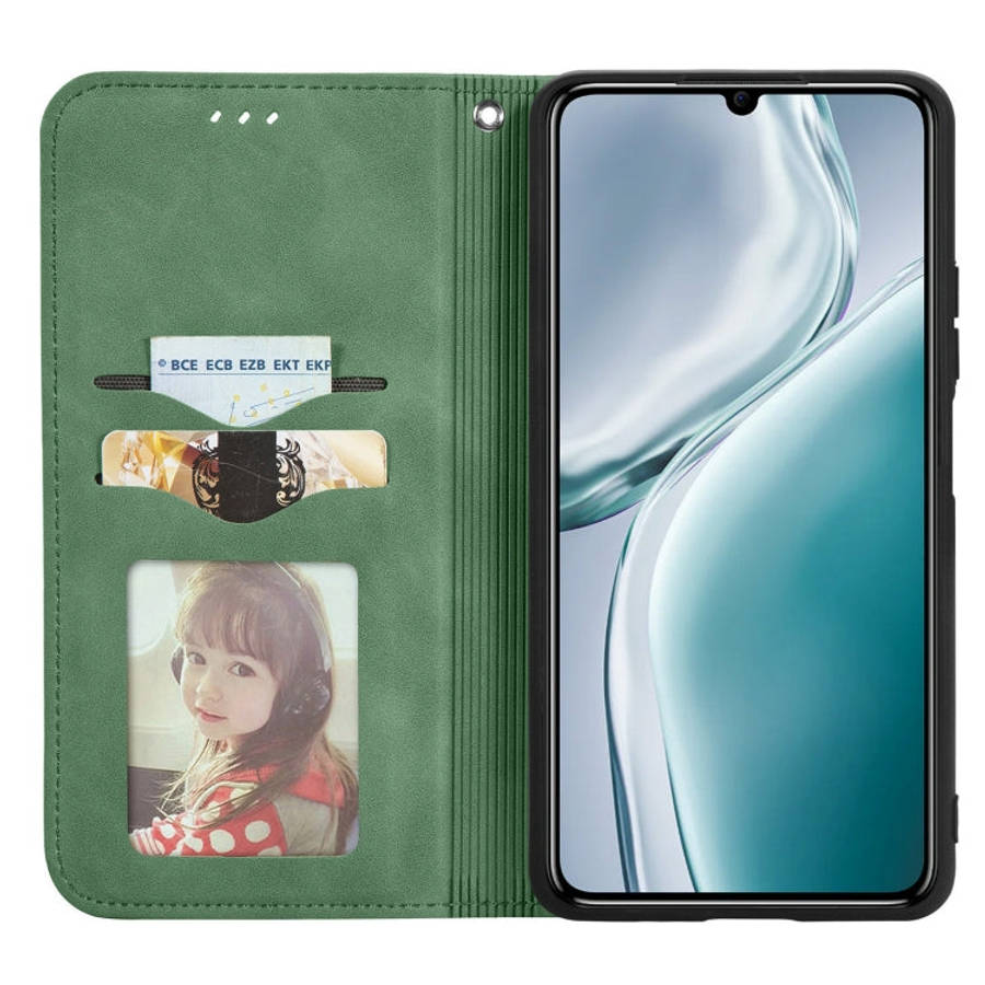 For Oukitel C50 Retro Skin Feel Magnetic Flip Leather Phone Case(Green)