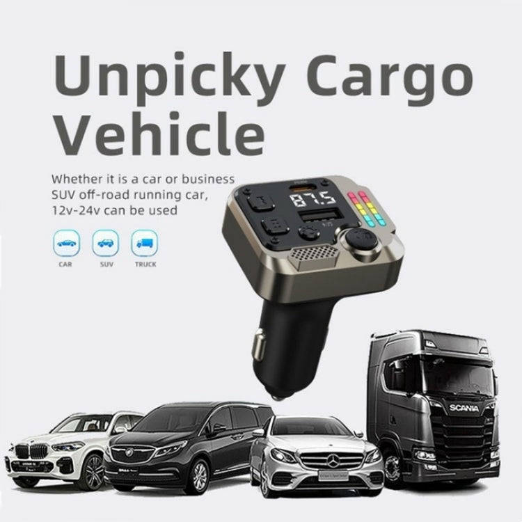 C68 Dual Port Bluetooth FM Transmitter PD 30W Car Charger Music Player Hands-Free Call