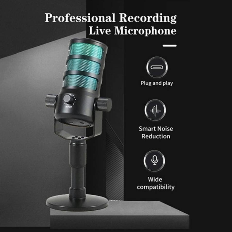 PDO RGB Light Live Streaming Gaming Desktop Noise Reduction Microphone