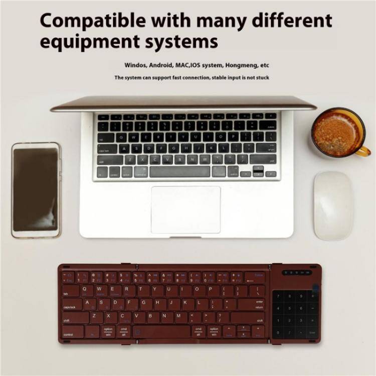 B077T Portable Foldable Wireless Bluetooth Keyboard With Touchpad