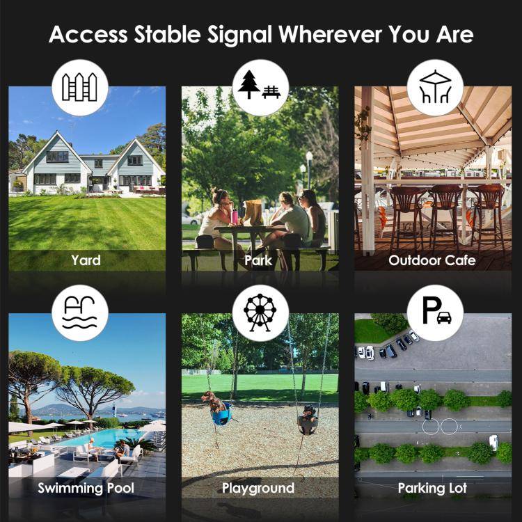 WAVLINK WN588HX3 AX3000 Outdoor WiFi Extender with 6 Antennas Dual Band WiFi Repeater, Plug:AU Plug
