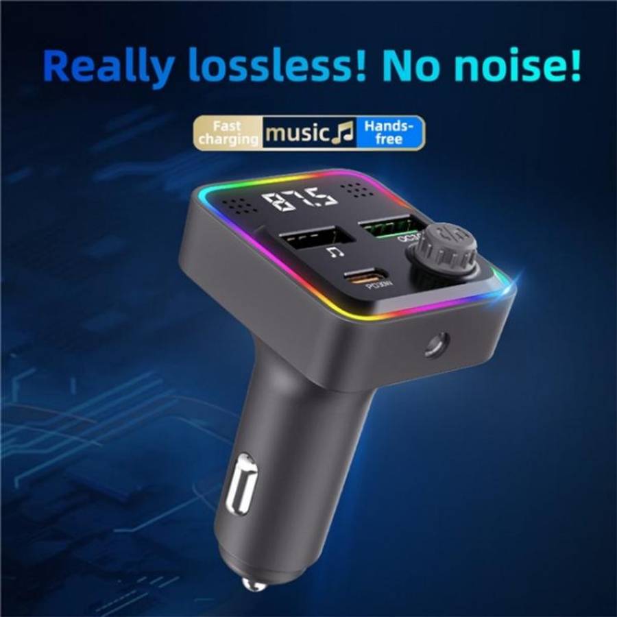 C71 3-in-1 PD 30W Cigarette Lighter Charger Adapter FM Transmitter Bluetooth Car Charger