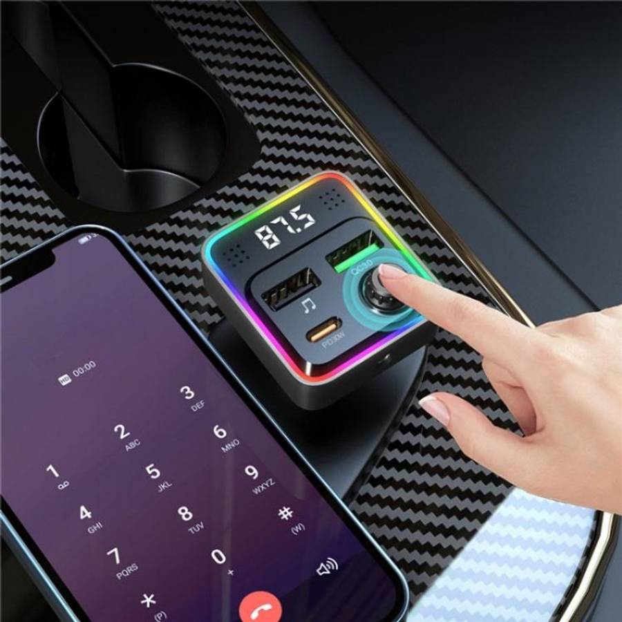 C71 3-in-1 PD 30W Cigarette Lighter Charger Adapter FM Transmitter Bluetooth Car Charger