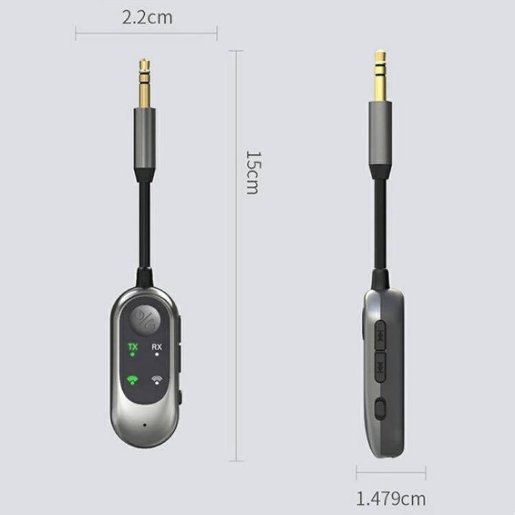 W10 Car Stereo Wireless Connection Audio Adapter 2 in 1 Car Bluetooth 5.3 Receiver Transmitter