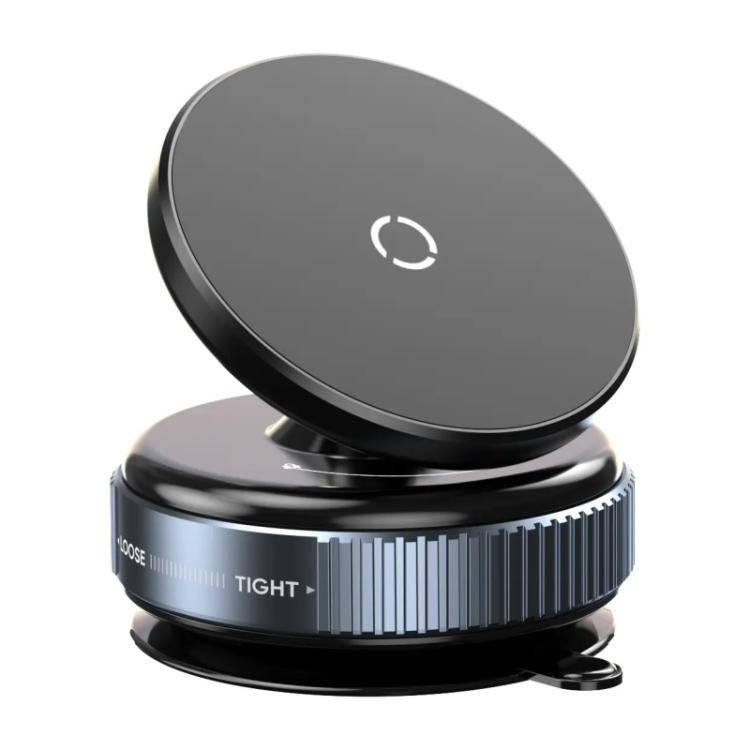 K009 360 Degree Rotation Navigation Holder Mechanical Vacuum Suction Magnetic Car Stand(Black)