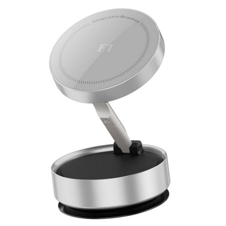 F1 Dashboard Mount Strong Suction Navigation Stand Universal Magnetic Car Phone Holder(Silver)