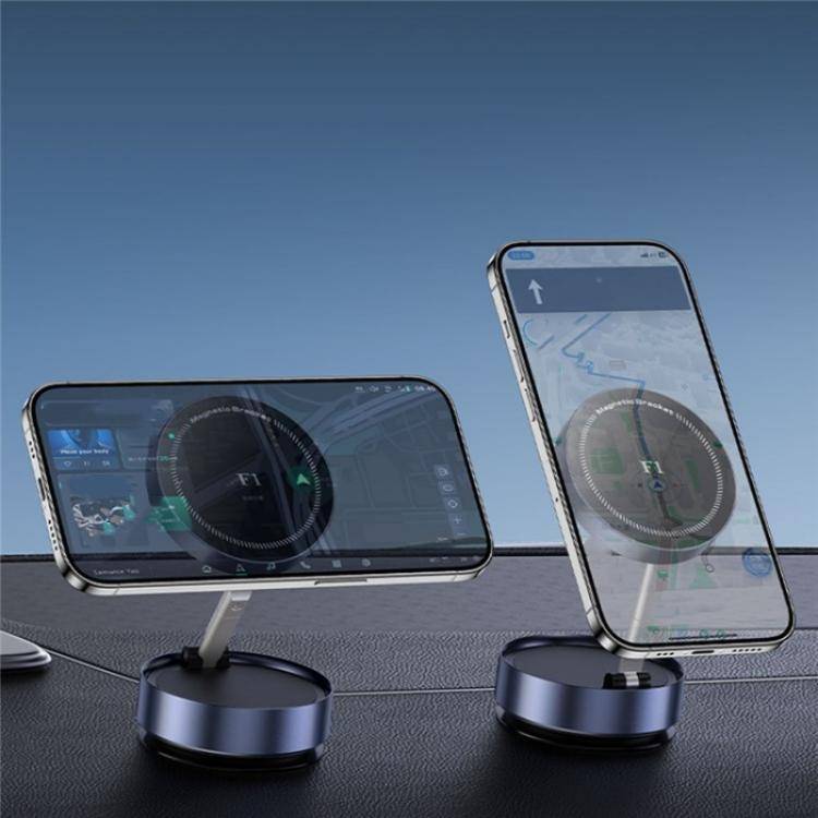 F1 Dashboard Mount Strong Suction Navigation Stand Universal Magnetic Car Phone Holder(Silver)