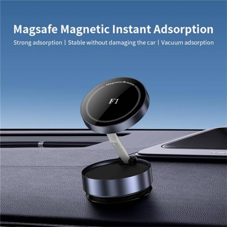 F1 Dashboard Mount Strong Suction Navigation Stand Universal Magnetic Car Phone Holder(Silver)