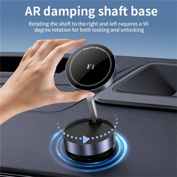 F1 Dashboard Mount Strong Suction Navigation Stand Universal Magnetic Car Phone Holder(Silver)