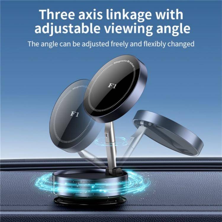 F1 Dashboard Mount Strong Suction Navigation Stand Universal Magnetic Car Phone Holder(Silver)