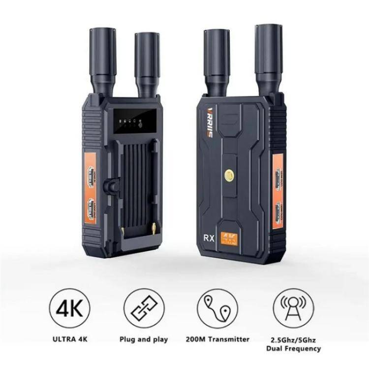 VRRIIS 097 4K HD Video HDMI Wireless Extender Kit Audio Video Wireless Transmitter Receiver, Plug...