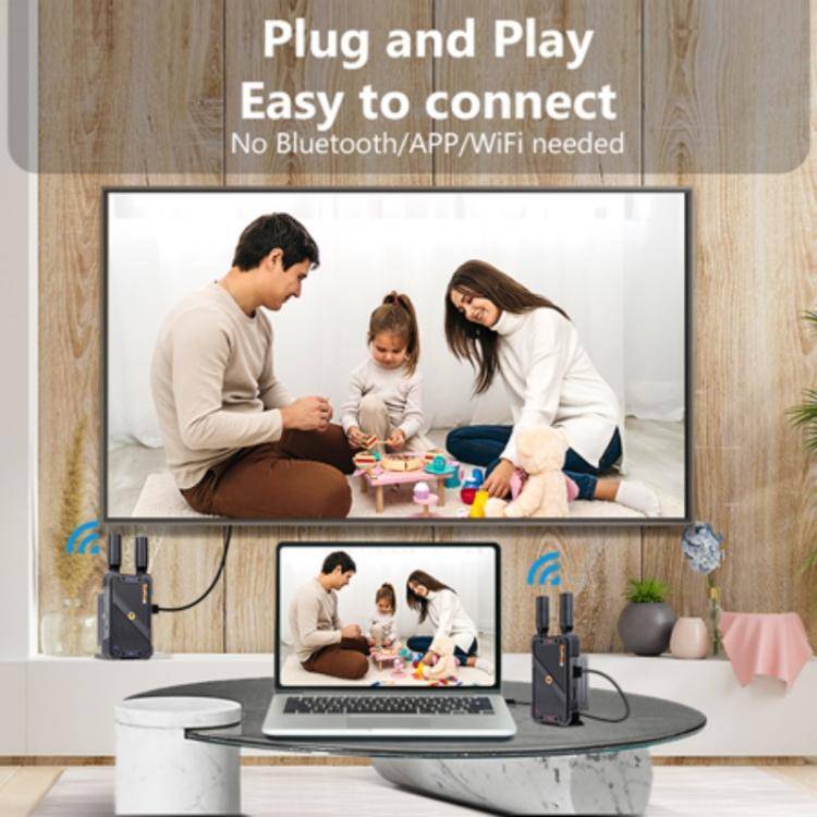 BOVBOX 082 1080P H.265 Low Latency 400m Transmitter Receiver HDMI Wireless Extender, Plug:UK Plug