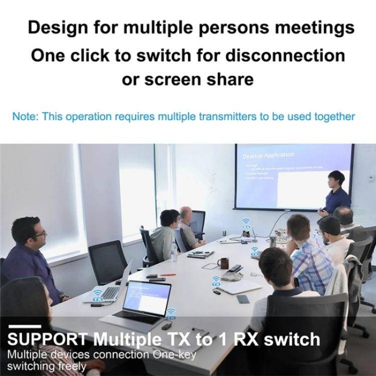 BOVBOX 091-TC For Phone Projector USB C Wireless Transmitter And Receiver Video Extender, Plug:US...