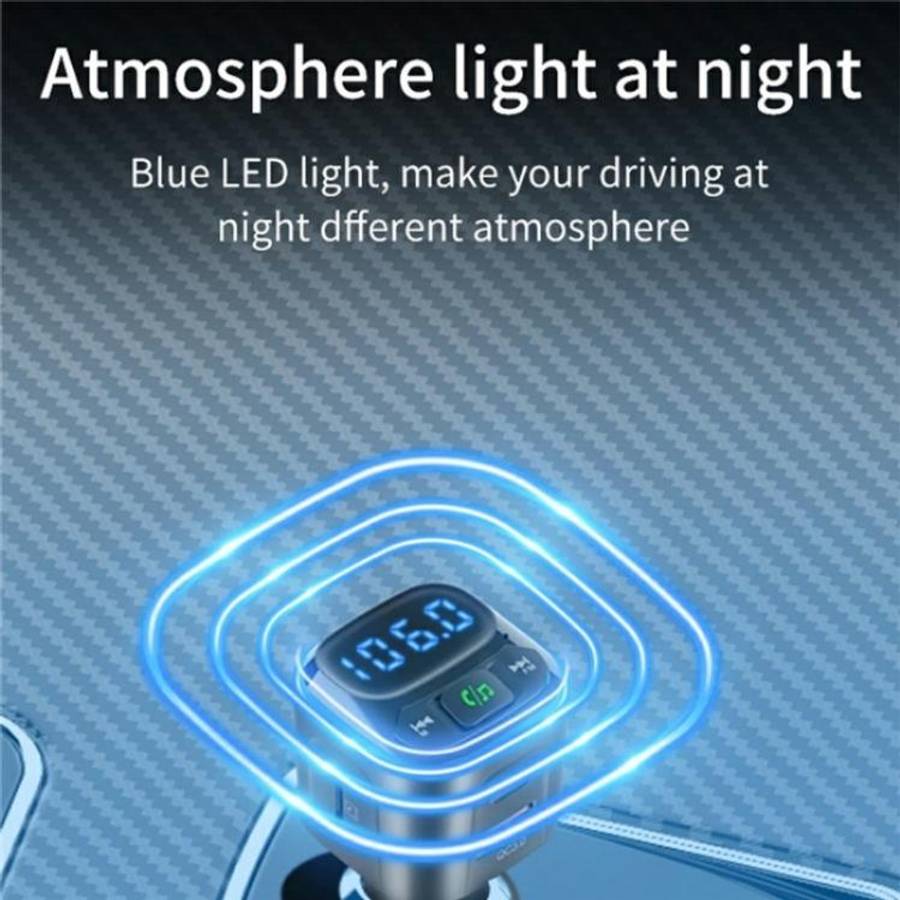 BC80 Hands-Free Calling Voltage Display Adapter Car Charger Bluetooth-Compatible MP3 Player