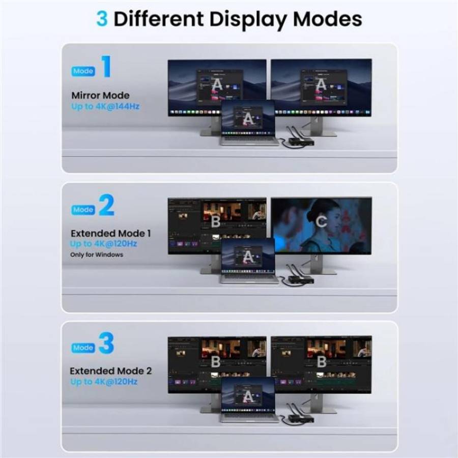 FD 1X2 4K 144HZ Audio Extractor Splitter DisplayPort 1.4 to Dual DisplayPort MST Hub, Plug:US Plug