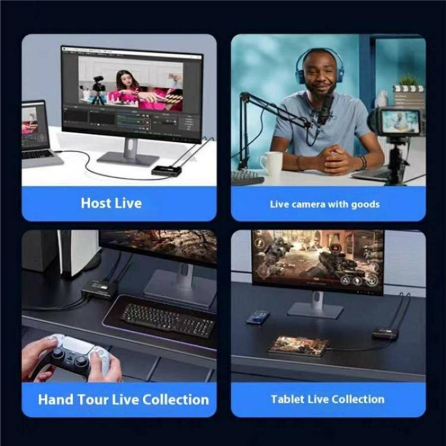 C10 With Mic Input / Audio Output 4K HDMI Video Capture Card Live Streaming USB 3.1 Adapter