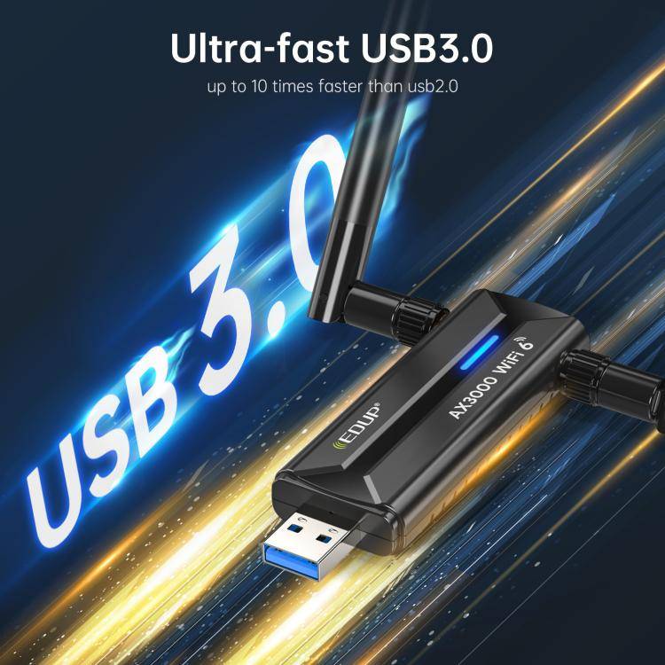 EDUP EP-AX1672 AX3000 USB 3.0 Wireless WiFi 6E Adapter 802.11g High Power Wireless USB Adapter 2....