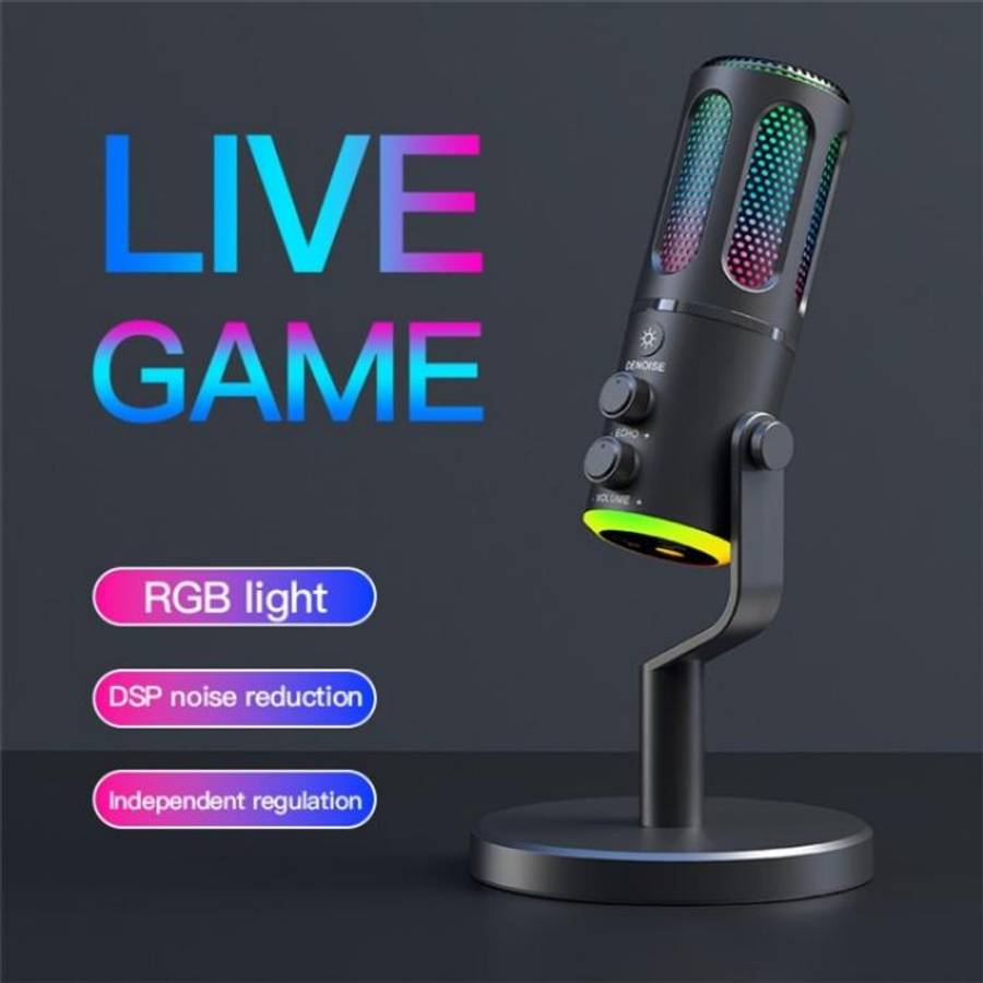 SU8 RGB Light Noise Reduction Desktop Microphone for Live Streaming / Recording / Gaming