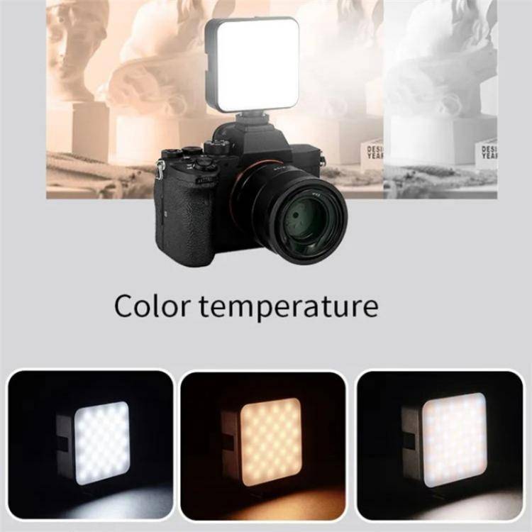 JMARY FM-59R Dimmable Video Recording Mini Fill Light with 3 Cold Shoe Mounts