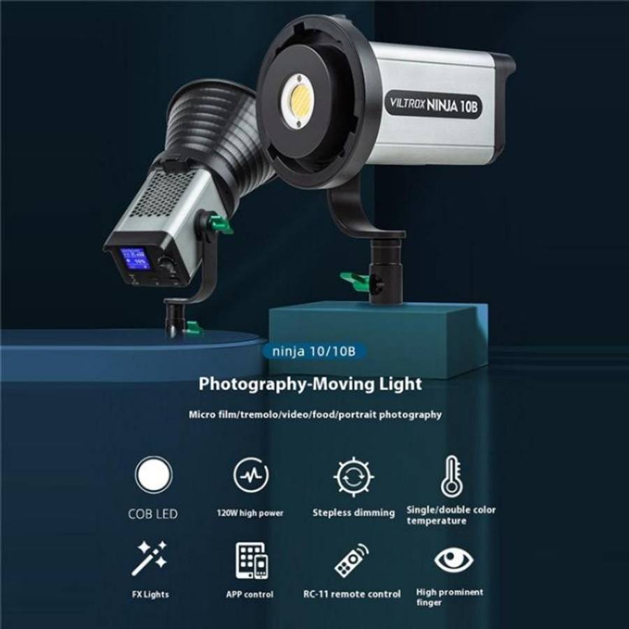 VILTROX Ninja 10 5600K Professional Photography Studio Fill Light 120W LED Video Light(UK Plug)
