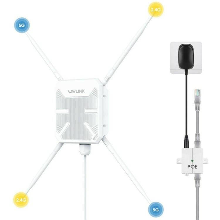 WAVLINK WN588HA2 AP Repeater WiFi Signal Booster AC1200 Dual Band WiFi Extender, Plug:UK Plug