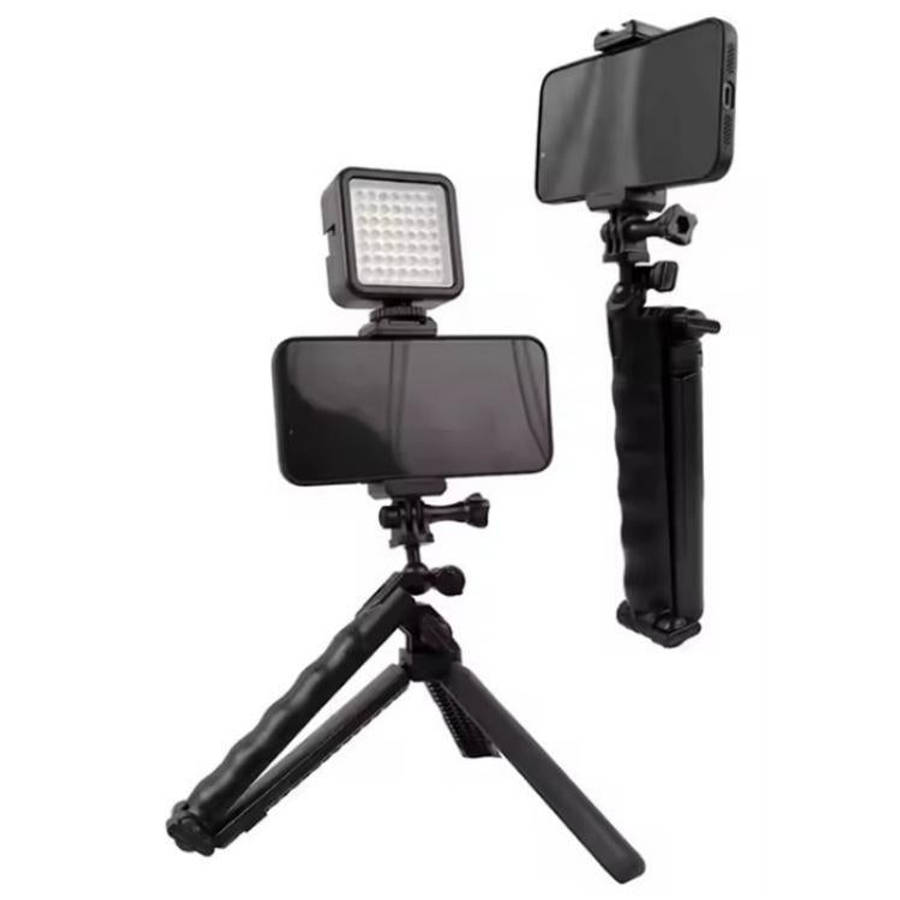 C062 Tri-folding Tripod Sports Camera Mobile Phone Selfie Stand Desktop Fixed Bracket