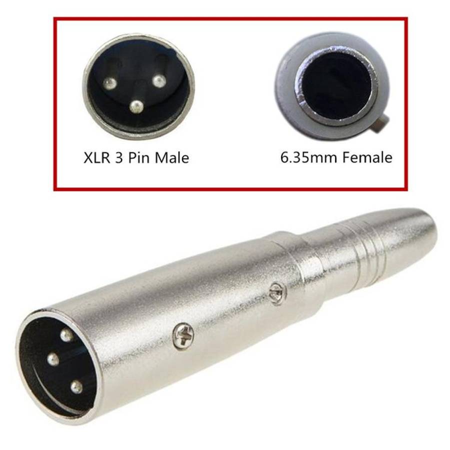 JUNSUNMAY XLR Male to 6.35mm Female Audio Adapter