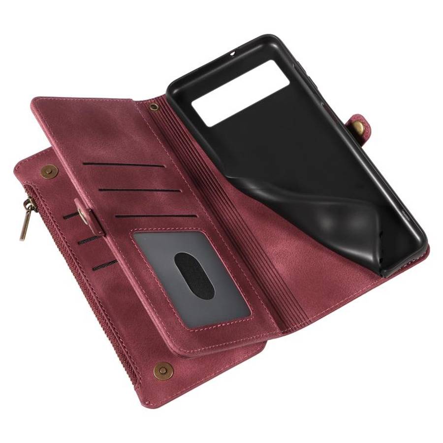 For Google Pixel 8 Pro Fantasy Multifunctional Zipper Wallet Leather Phone Case(Purple)