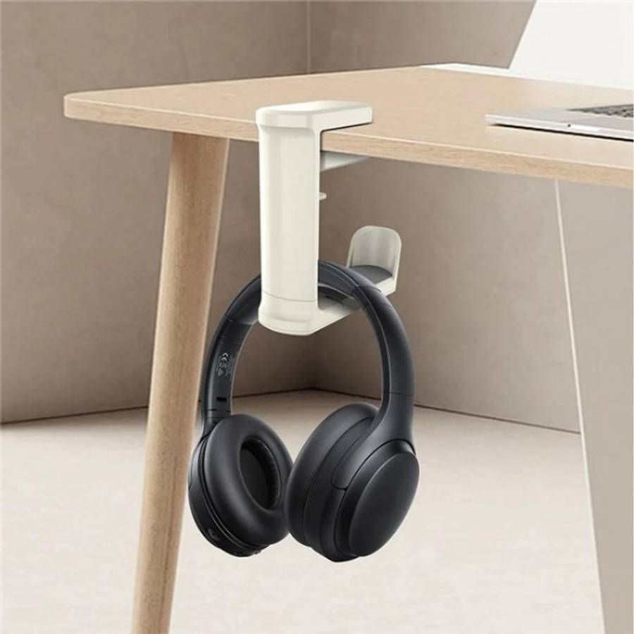 XWJ-EJJ01 360 Degree Rotatable Under Desk Storage Bracket Gaming Headset Holder(White)