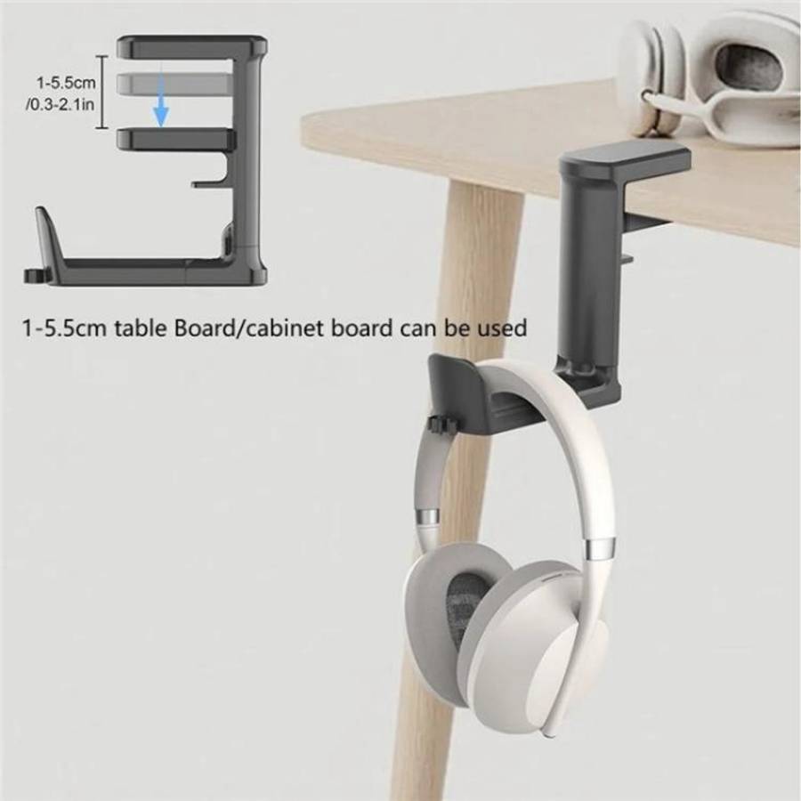 XWJ-EJJ01 360 Degree Rotatable Under Desk Storage Bracket Gaming Headset Holder(White)