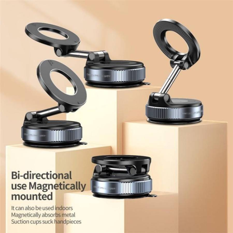 K007 Dashboard Stand 360 Degree Rotation Car Suction Cup Base Magnetic Mount Phone Holder(Black)