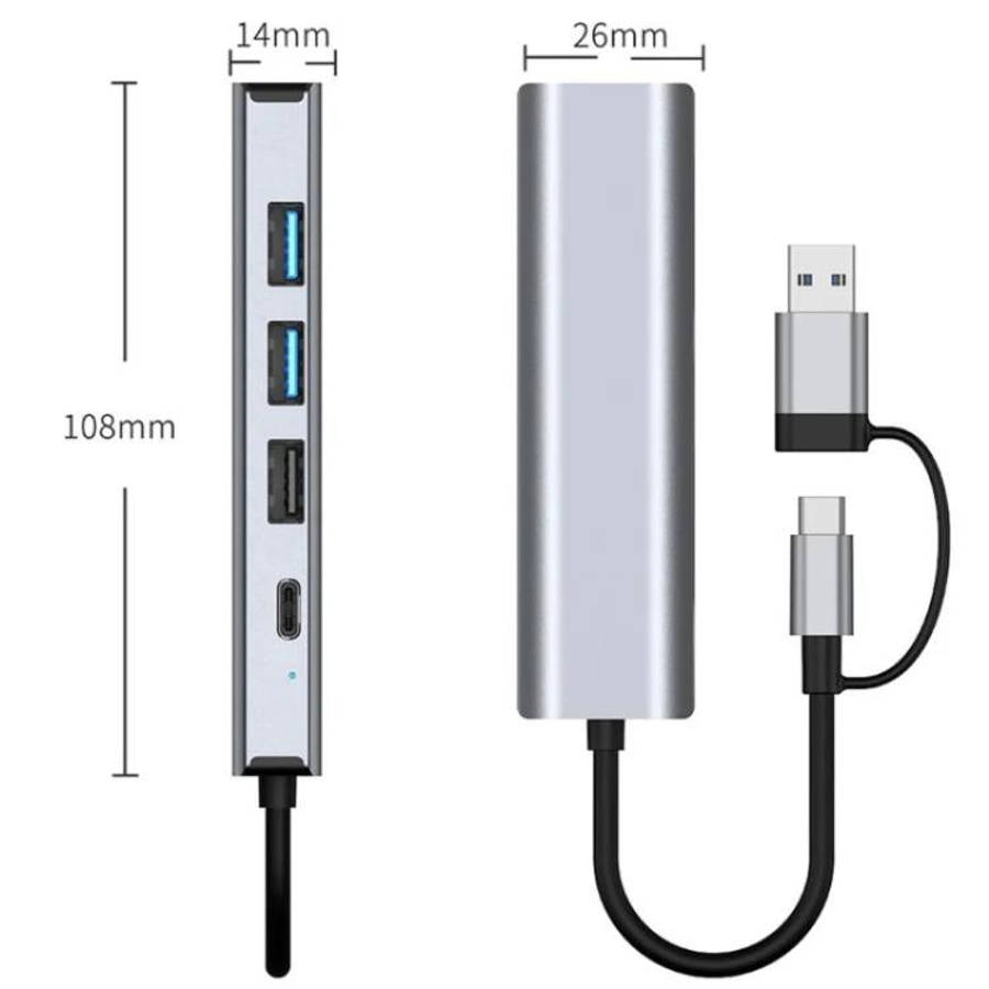 2501 RJ45 Gigabit Network Card Converter USB-C / USB to Ethernet Adapter