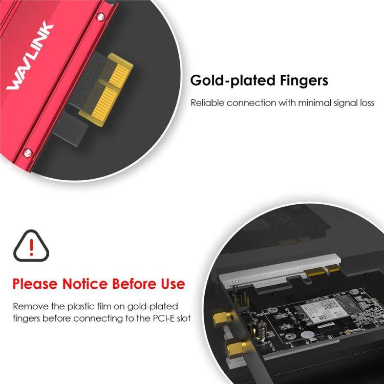 WAVLINK WN685BE3-B BE8800 2.4GHz 5GHz 6GHz WiFi 7 Tri-Band PCI-E Wireless Network Card