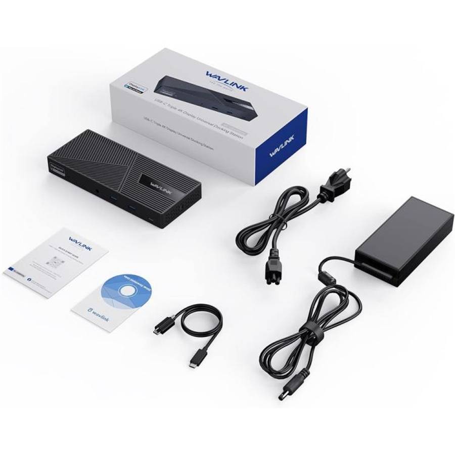 WAVLINK UG69PD24 12-in-1 PD 100W Charging Displaylink Docking Station For Thunderbolt 4 / 3(AU Plug)