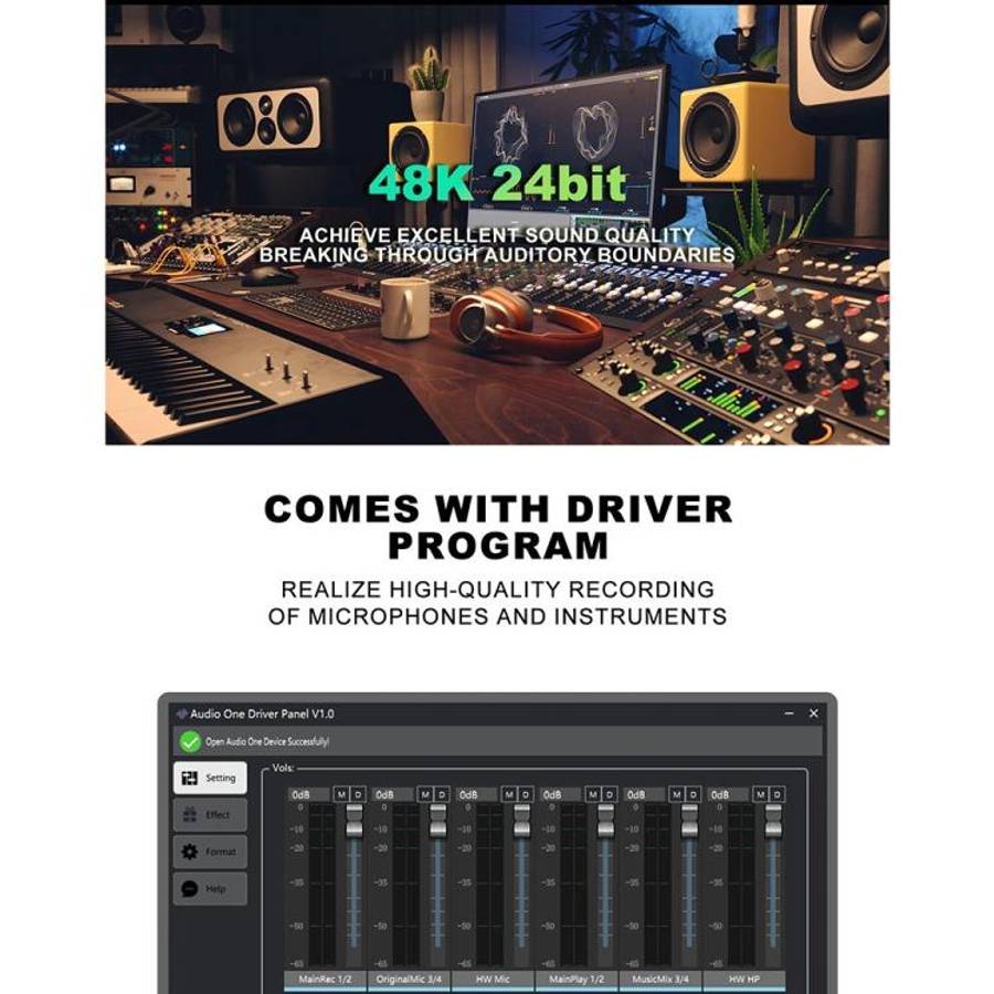 Solo3 24 Bit 2 In 2 Out Professional Audio Sound Card Recording Device