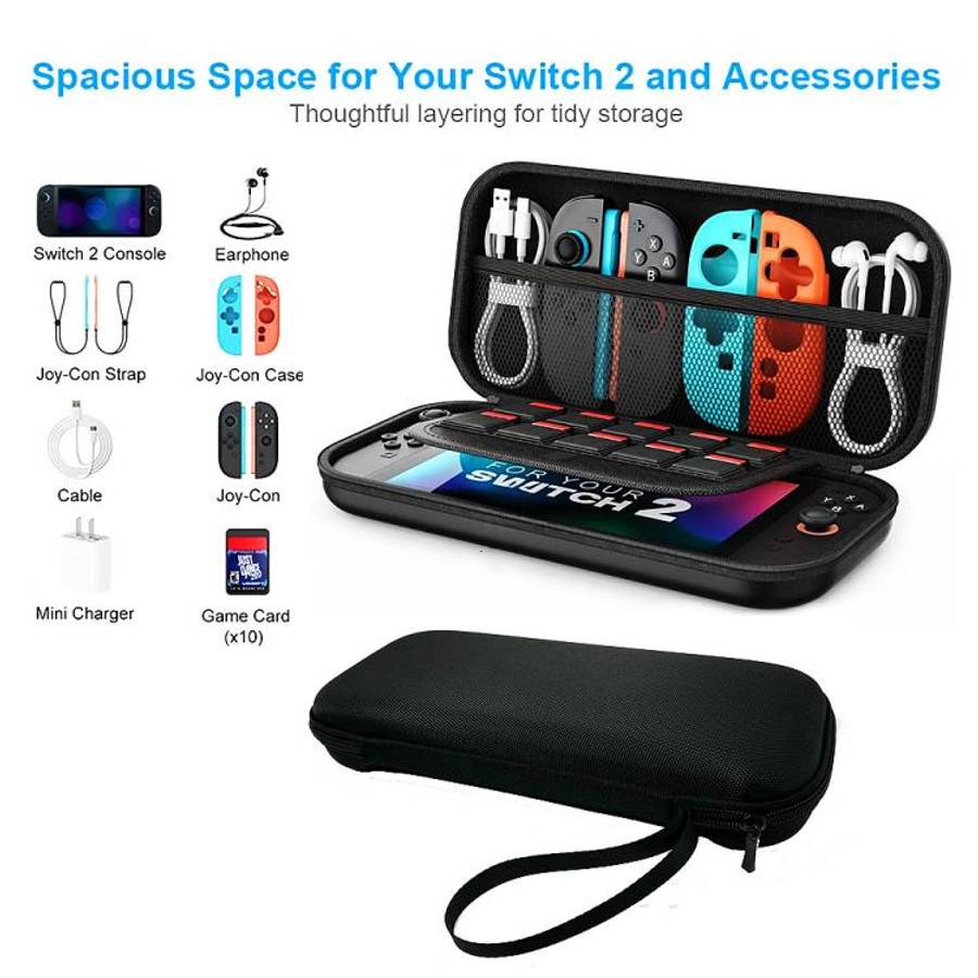For Nintendo Switch 2 Portable Hard Shell Travel Tote EVA Travel Storage Bag
