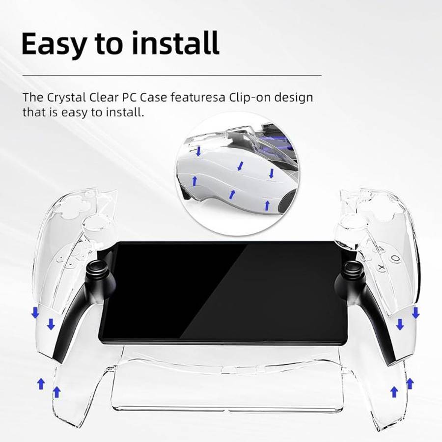 For Sony PS5  Streaming Handheld Console Crystal Clear PC Protective Case(Transparent Black)
