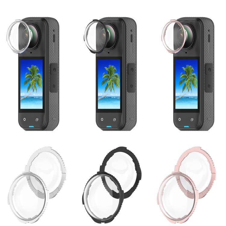 For Insta360 X5 Rotating Optical Tempered Glass Lens Guard Protective Cover(Pink)