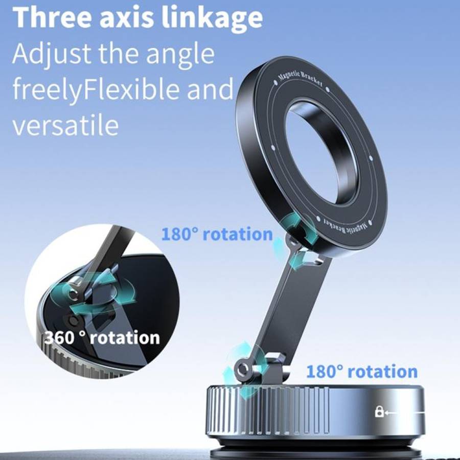 K1 360 Degree Rotation Foldable Navigation Stand Magnetic Car Phone Holder Suction Cup Base
