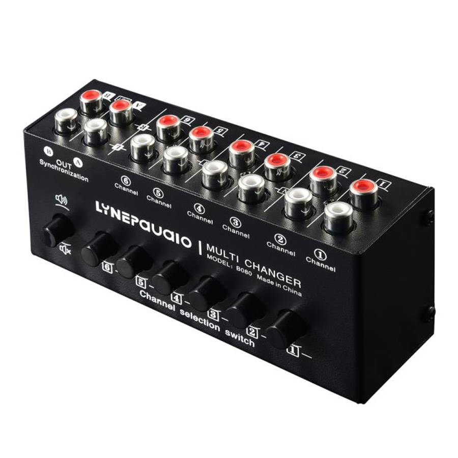 B080 6 Input 2 Output Audio Signal Selector Audio Switcher, 2-Channel Synchronous Output RCA Inte...