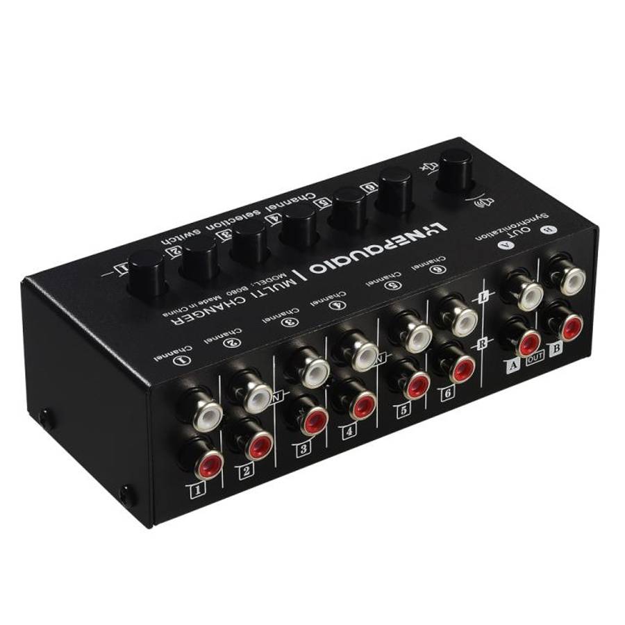 B080 6 Input 2 Output Audio Signal Selector Audio Switcher, 2-Channel Synchronous Output RCA Inte...